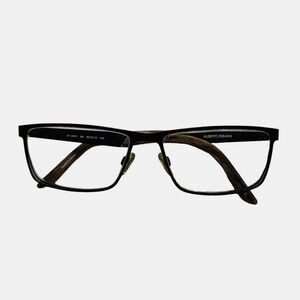 Alberto Romani AR‎ 6001 Black Wood Grain Print Square Frame Glasses Frames Only